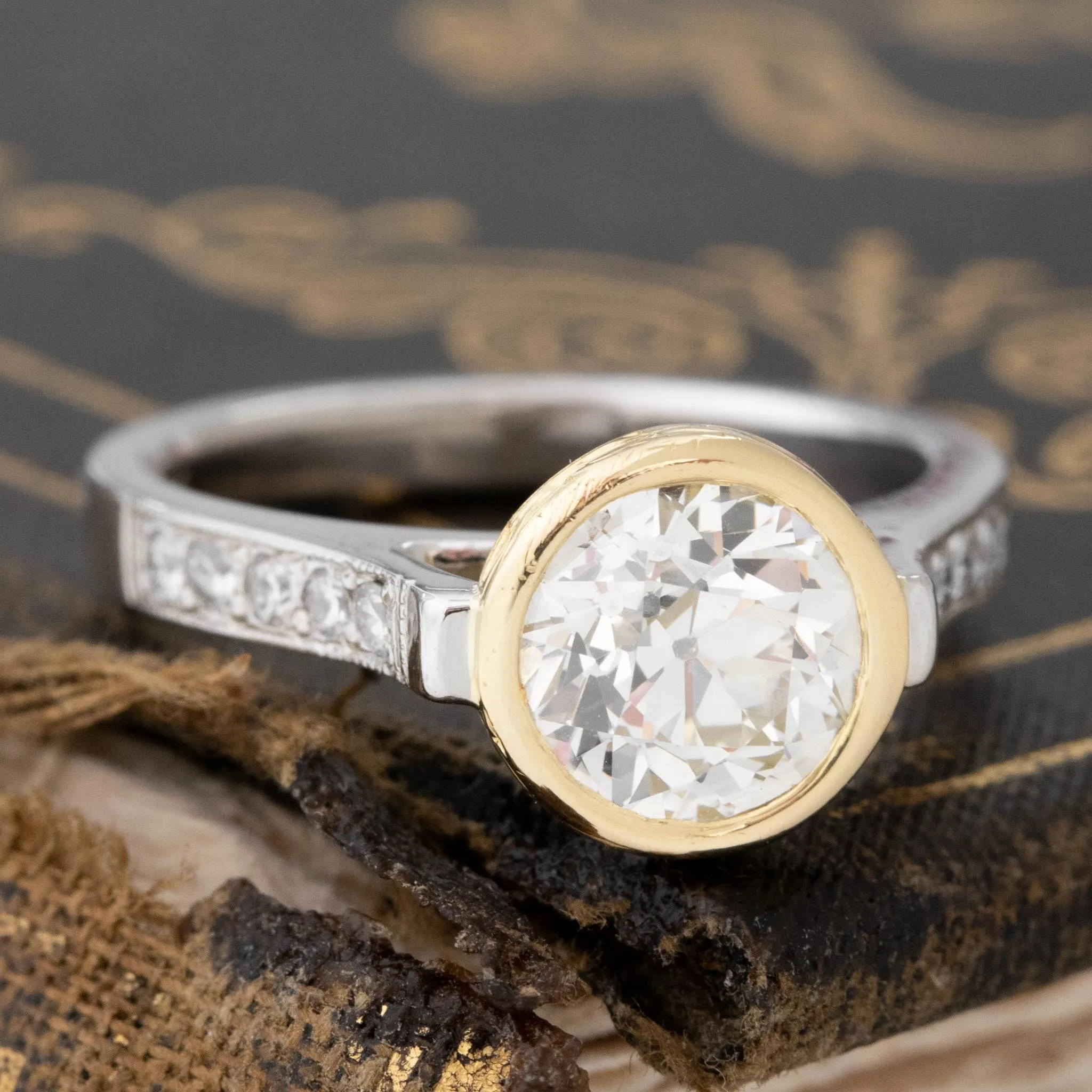 1.58ctw Old European Cut Diamond Bezel Solitaire