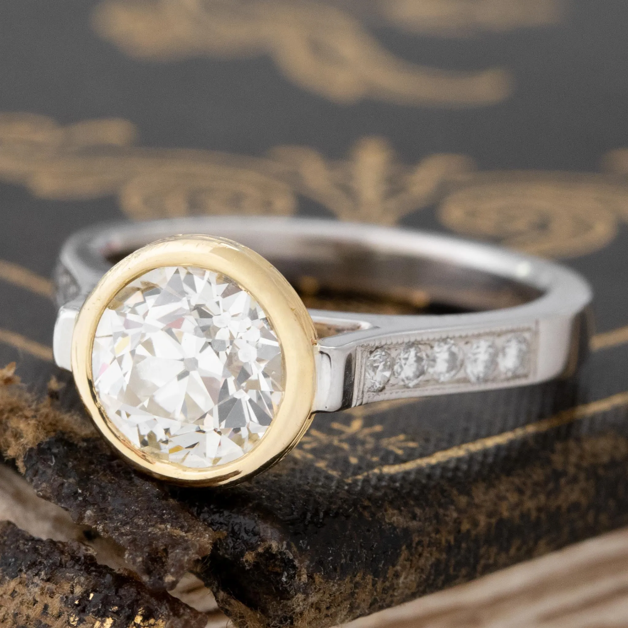 1.58ctw Old European Cut Diamond Bezel Solitaire