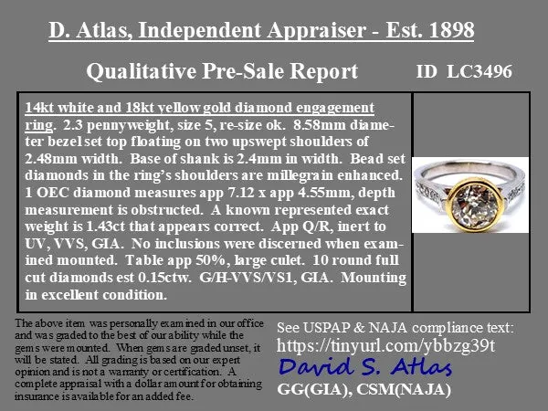 1.58ctw Old European Cut Diamond Bezel Solitaire