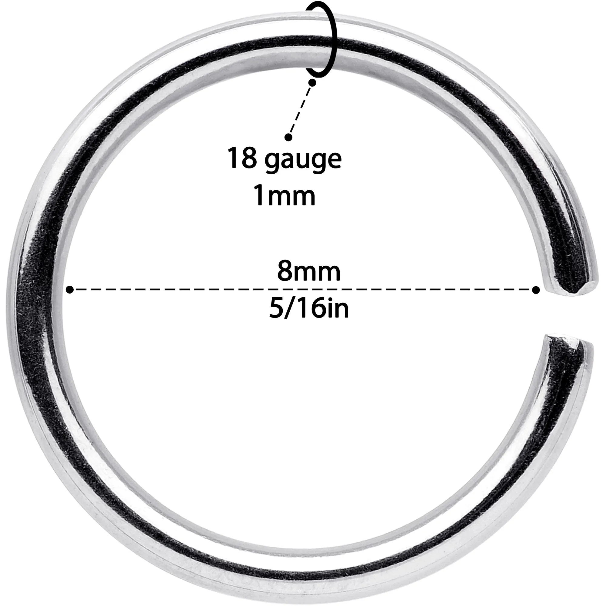 18 Gauge 5/16 Gold Tone Rose Gold Tone Anodized Seamless Circular Ring Set of 12