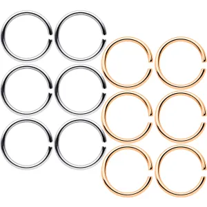 18 Gauge 5/16 Steel Rose Gold Tone Anodized Seamless Circular Ring Set of 12