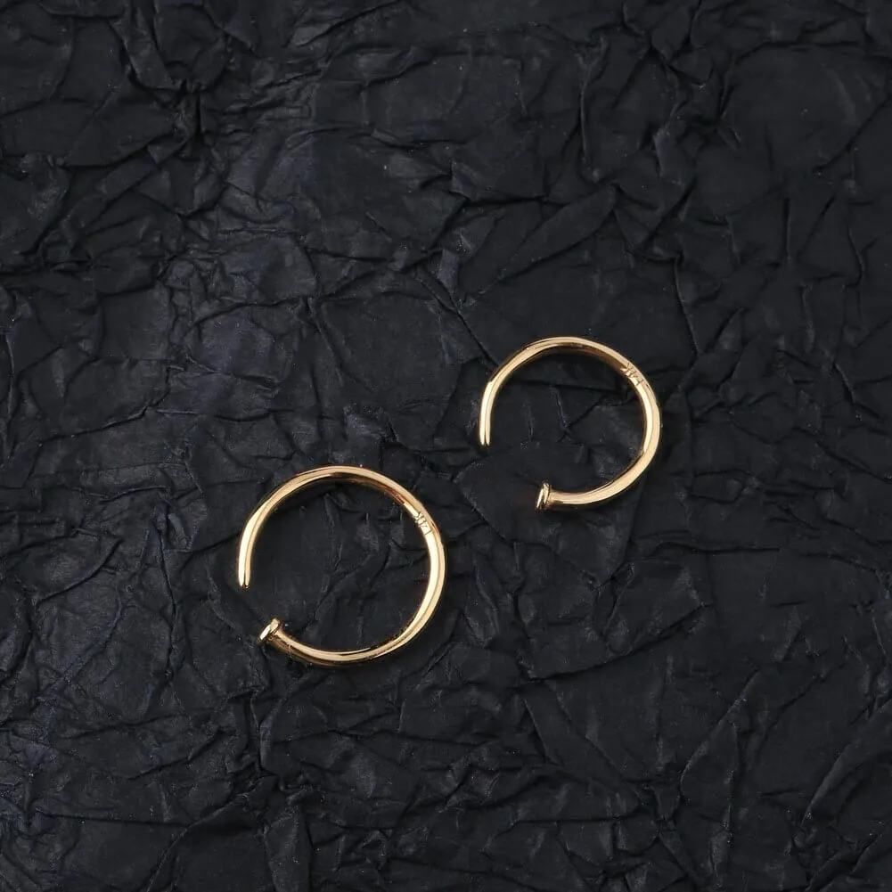 18G Half Hoop Nose Ring 14K Solid Gold Nose Ring
