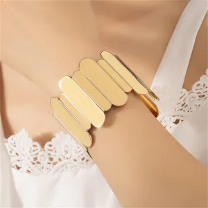 18K Gold-Plated Uneven Oval Cuff