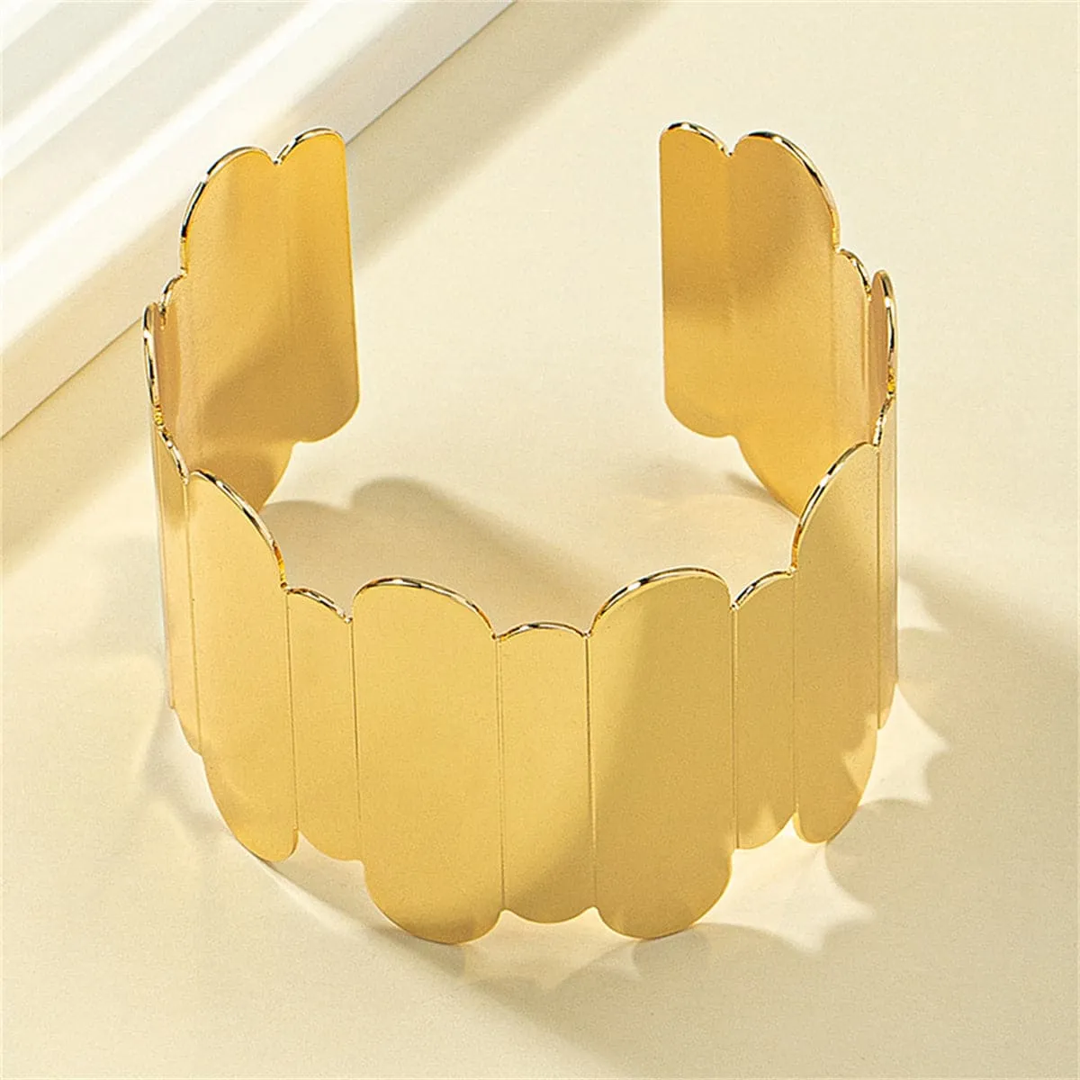 18K Gold-Plated Uneven Oval Cuff