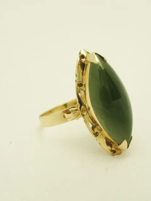 18k Jade Marquis Ring