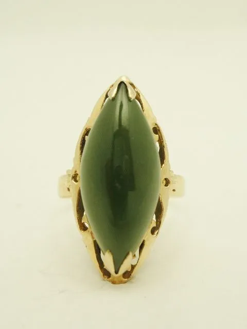 18k Jade Marquis Ring
