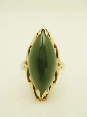 18k Jade Marquis Ring