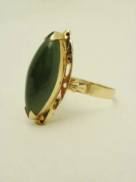 18k Jade Marquis Ring