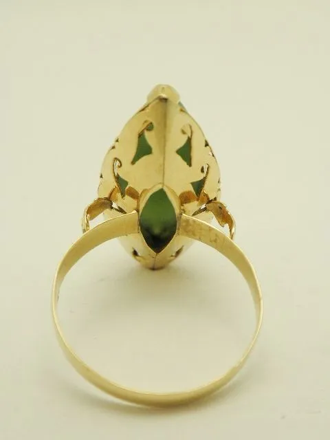 18k Jade Marquis Ring