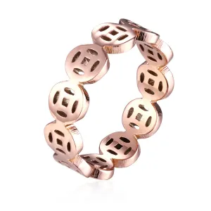 18K Rose Gold-Plated Linking Coin Band