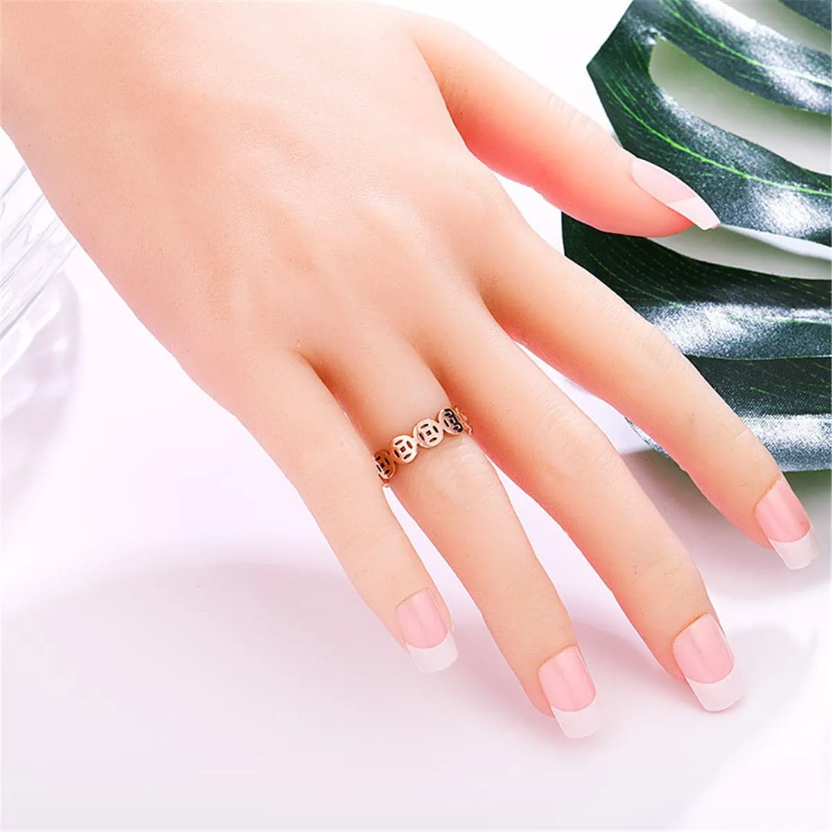 18K Rose Gold-Plated Linking Coin Band