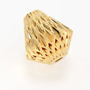 18k Solid Gold Handmade Geometric Cone Spacer Bead Finding 7mm 8mm 9mm