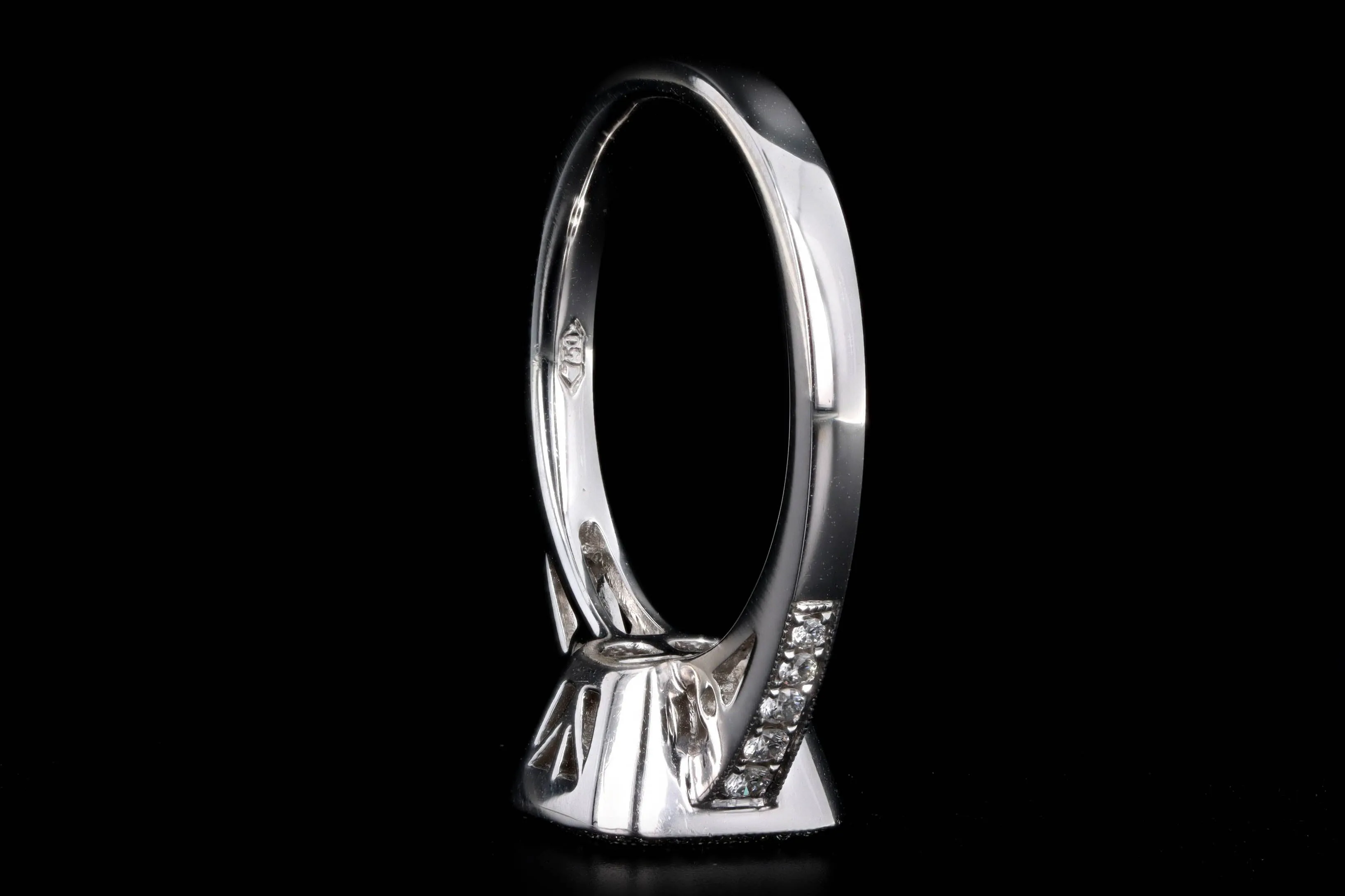 18K White Gold Baguette Diamond Cluster Engagement Ring