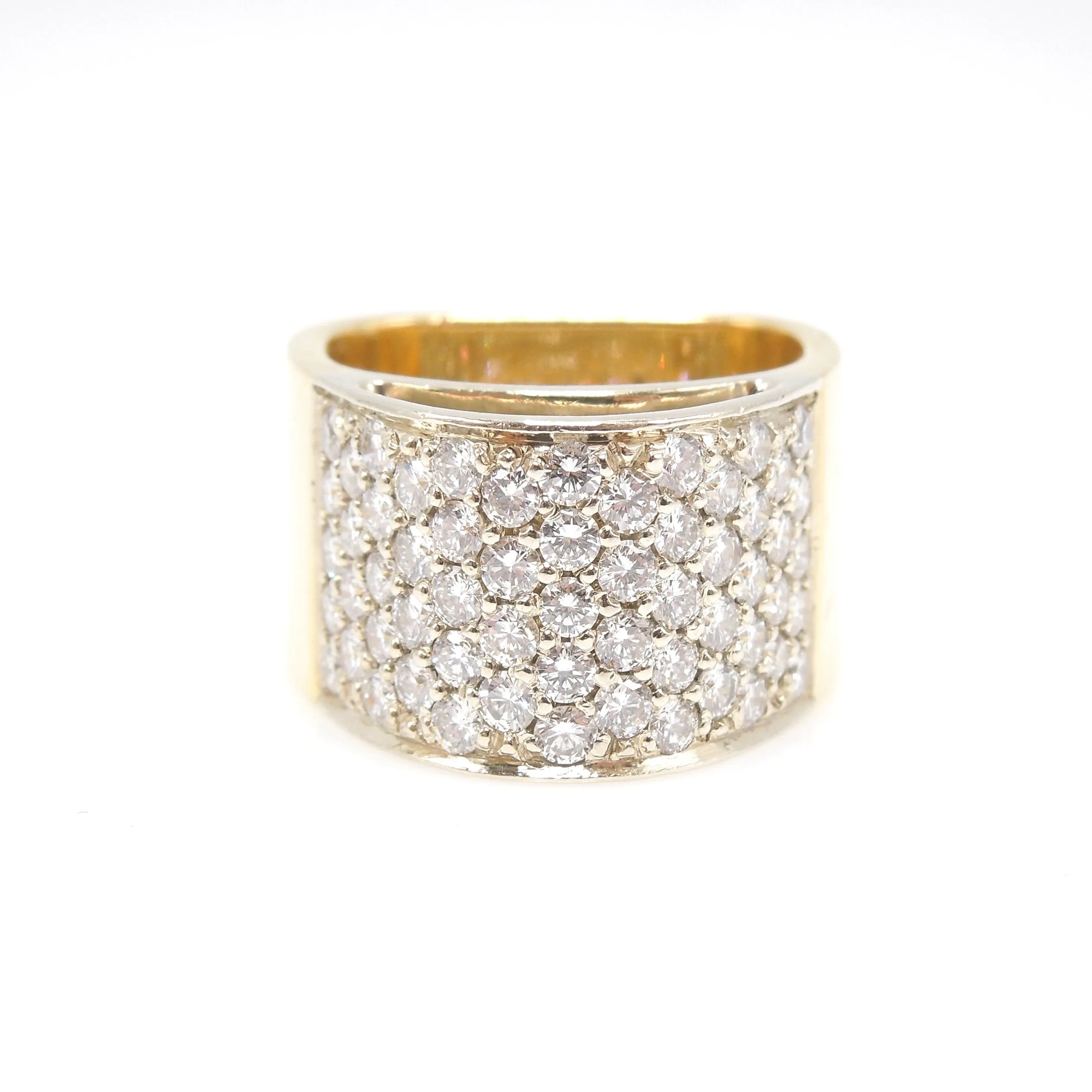 18K/14K Bicolor Gold and Diamond Dome Ring