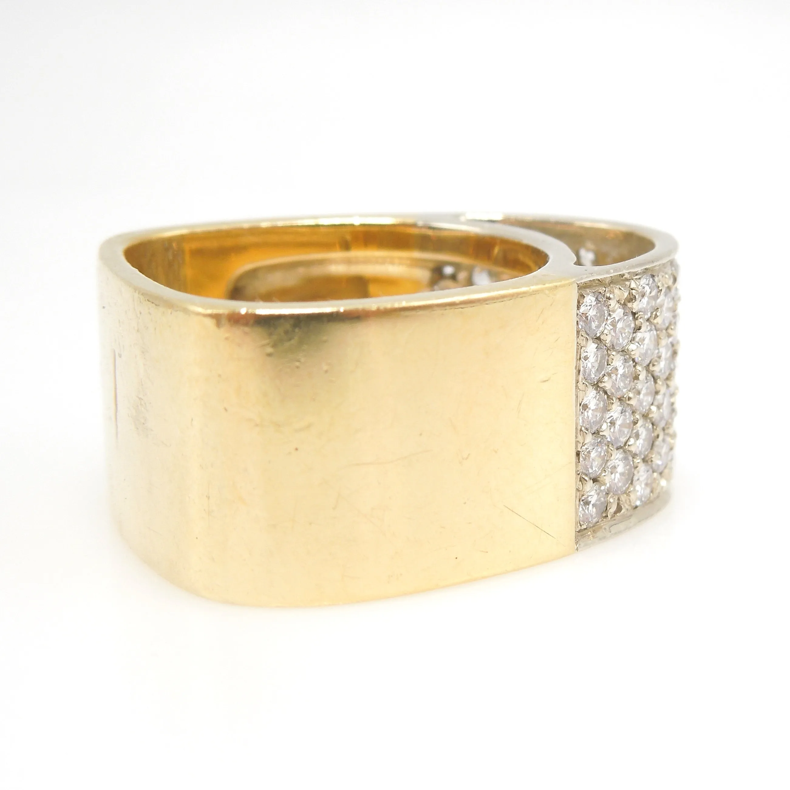 18K/14K Bicolor Gold and Diamond Dome Ring