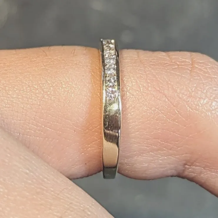 1990's Diamond 14 Karat Yellow Gold Vintage Channel Band Ring