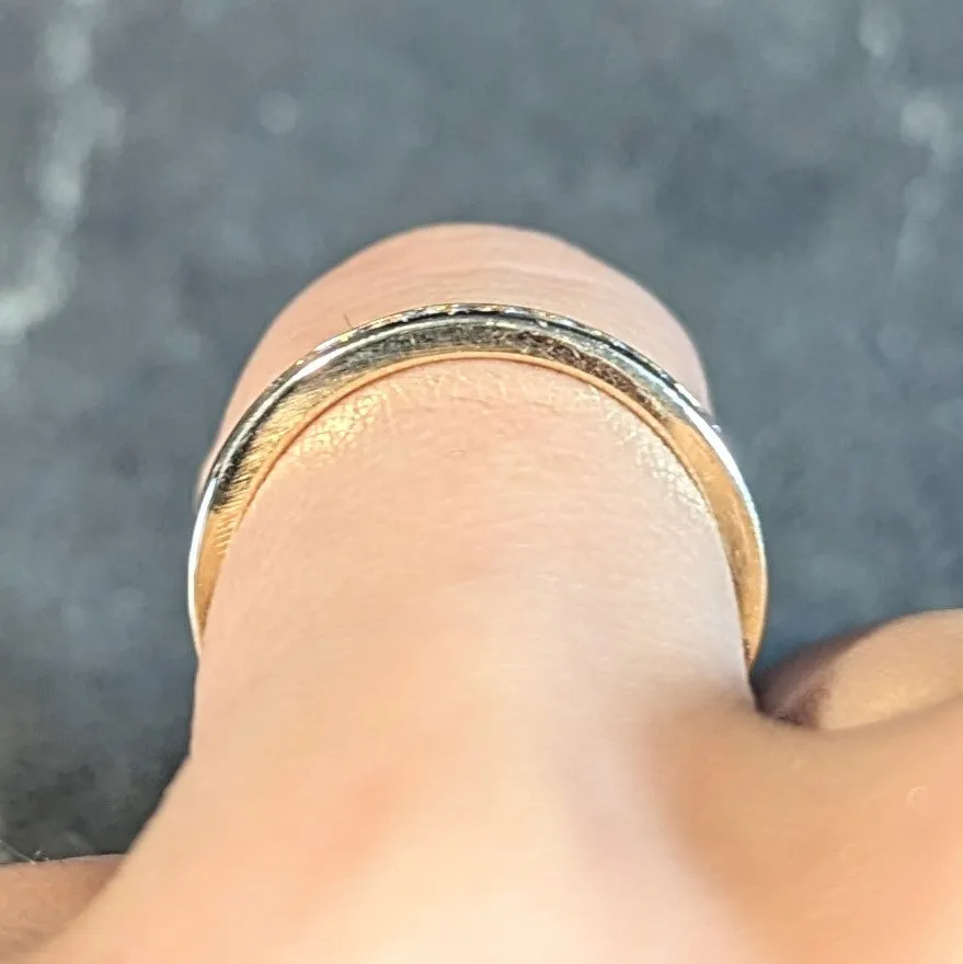 1990's Diamond 14 Karat Yellow Gold Vintage Channel Band Ring