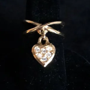 1993 Avon Dangling Heart Ring