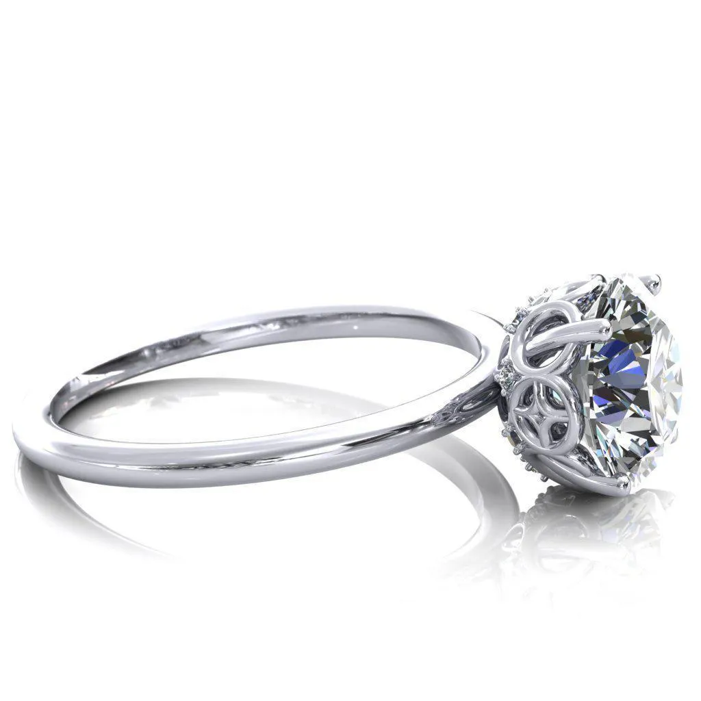 1st Star Round Center Stone Engagement Ring