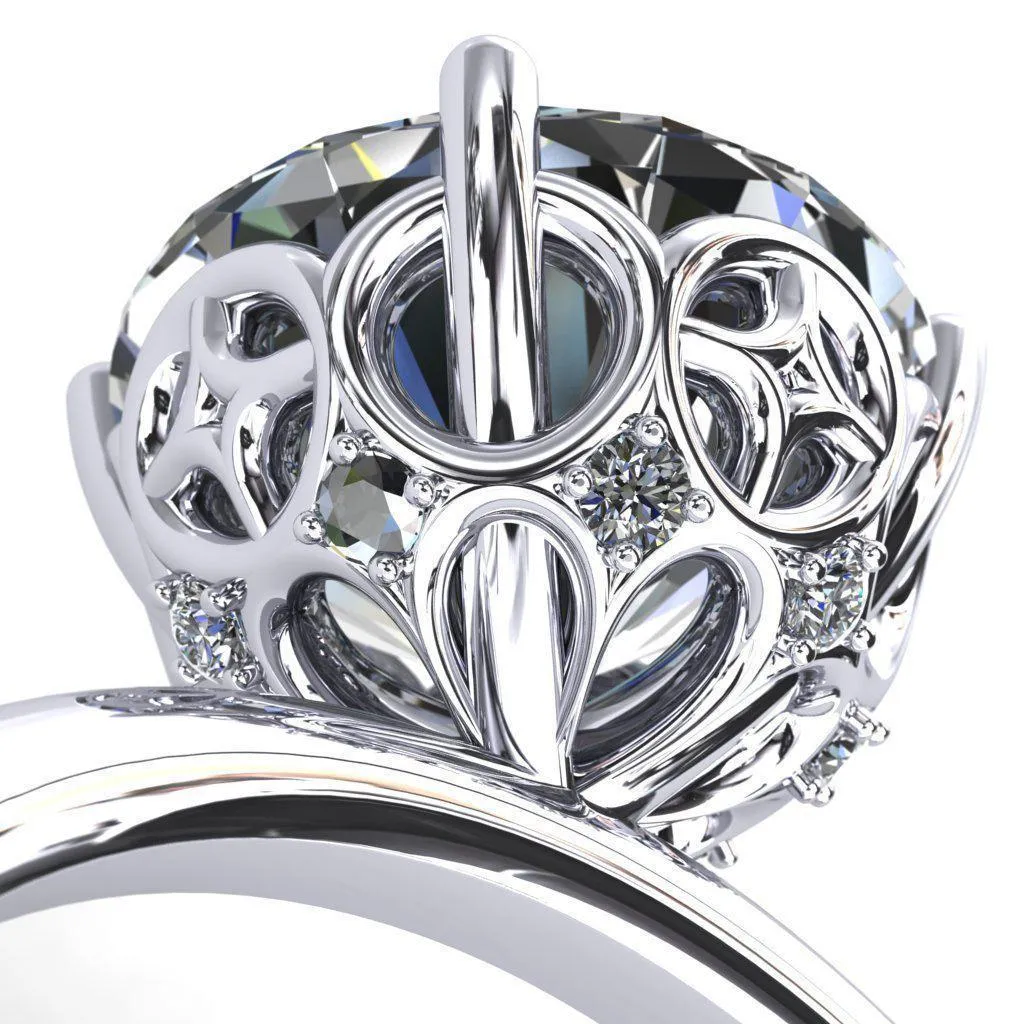 1st Star Round Center Stone Engagement Ring