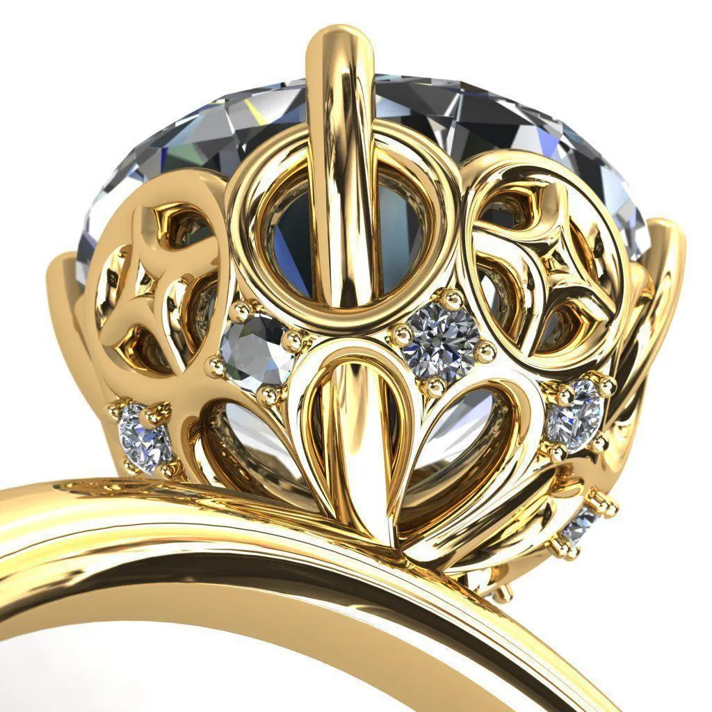 1st Star Round Center Stone Engagement Ring