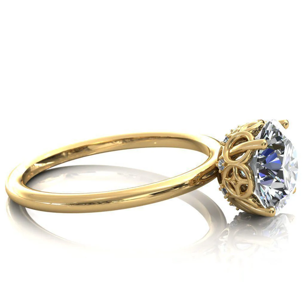 1st Star Round Center Stone Engagement Ring