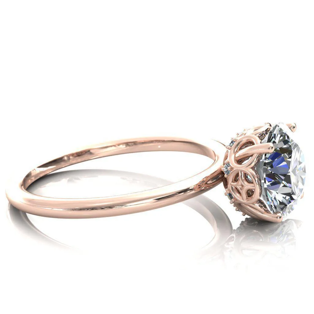 1st Star Round Center Stone Engagement Ring