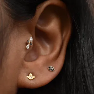 2 Tone Diamond Stud for Piercings