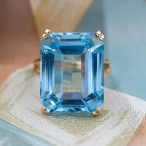 20 Carat Blue Topaz Cocktail Ring