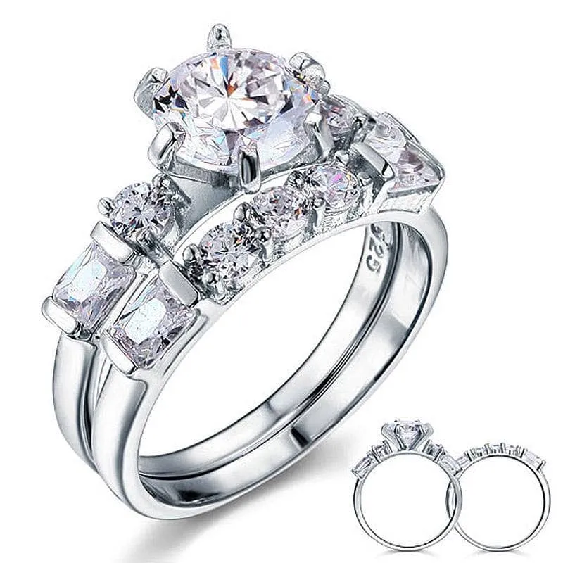 2.0 Ct Diamond 2-Pc Vintage Style Engagement Ring Set
