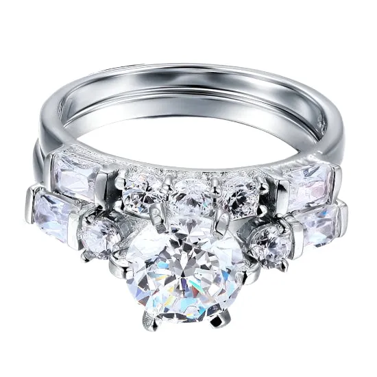 2.0 Ct Diamond 2-Pc Vintage Style Engagement Ring Set