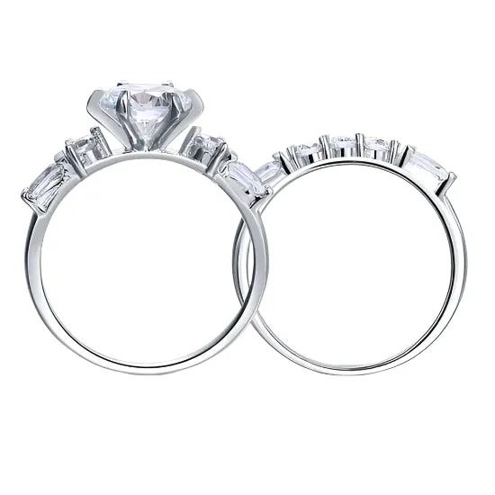 2.0 Ct Diamond 2-Pc Vintage Style Engagement Ring Set
