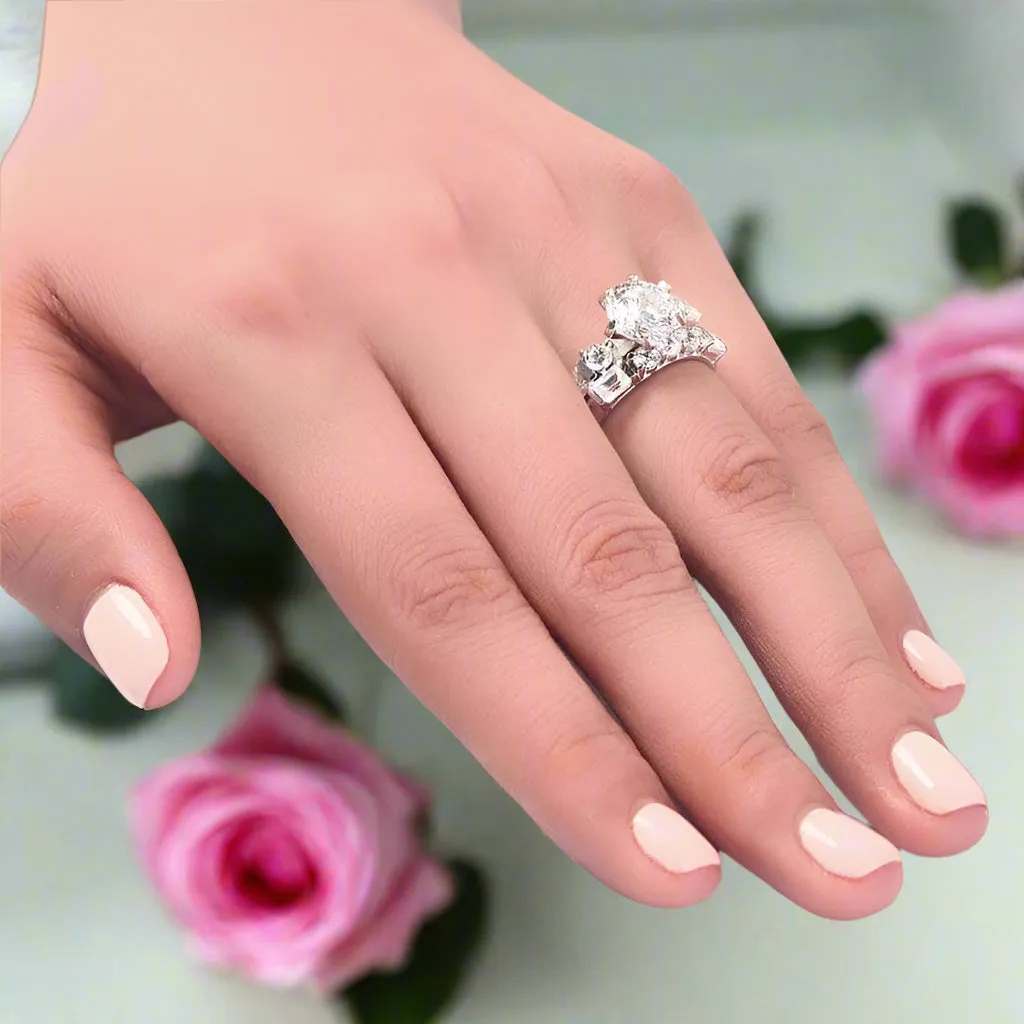 2.0 Ct Diamond 2-Pc Vintage Style Engagement Ring Set