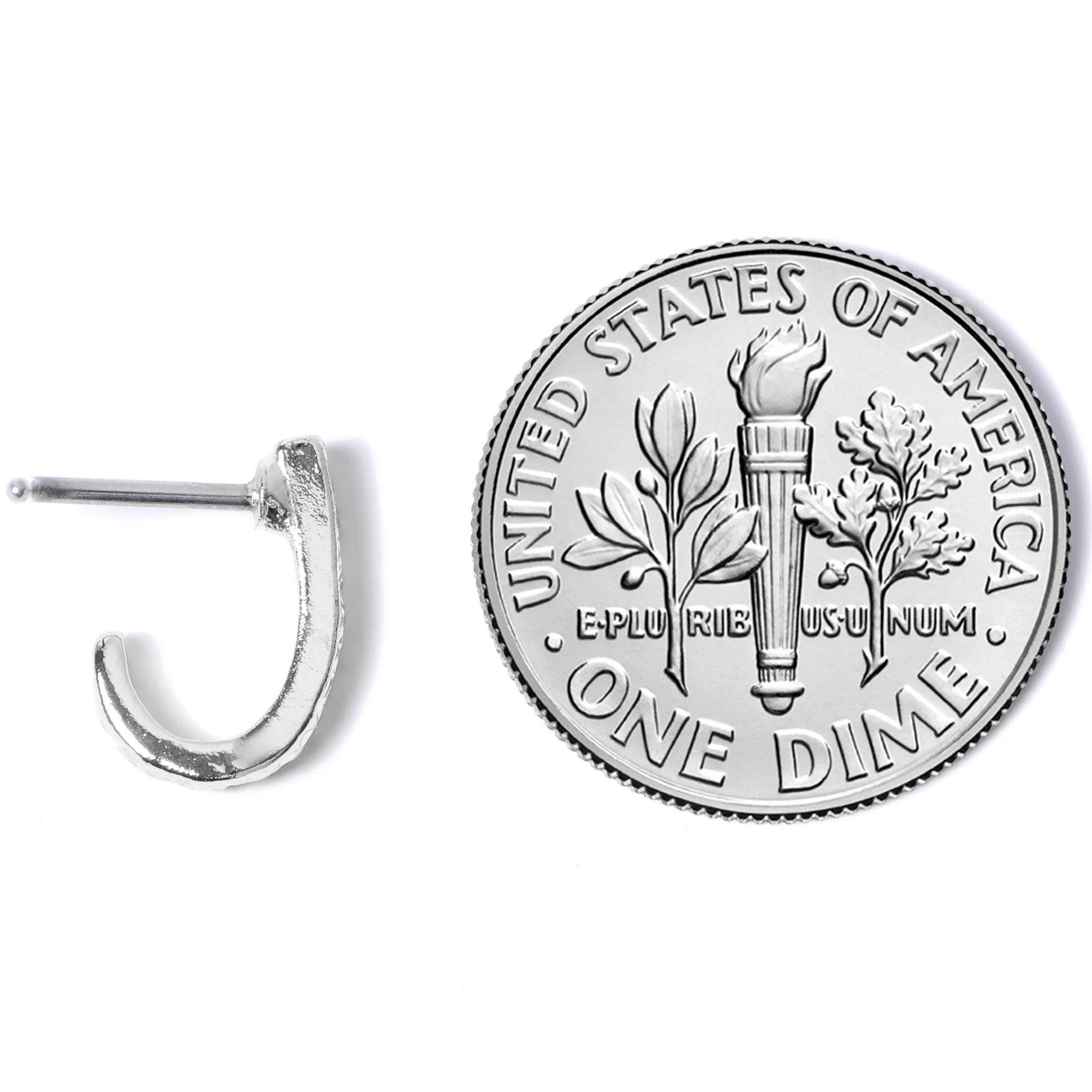 20 Gauge 5/16  Steel Dainty Dots Faux Hoop L Shaped Nose Ring