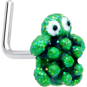 20 Gauge 7mm Texture Turtle L Shape Nose Ring