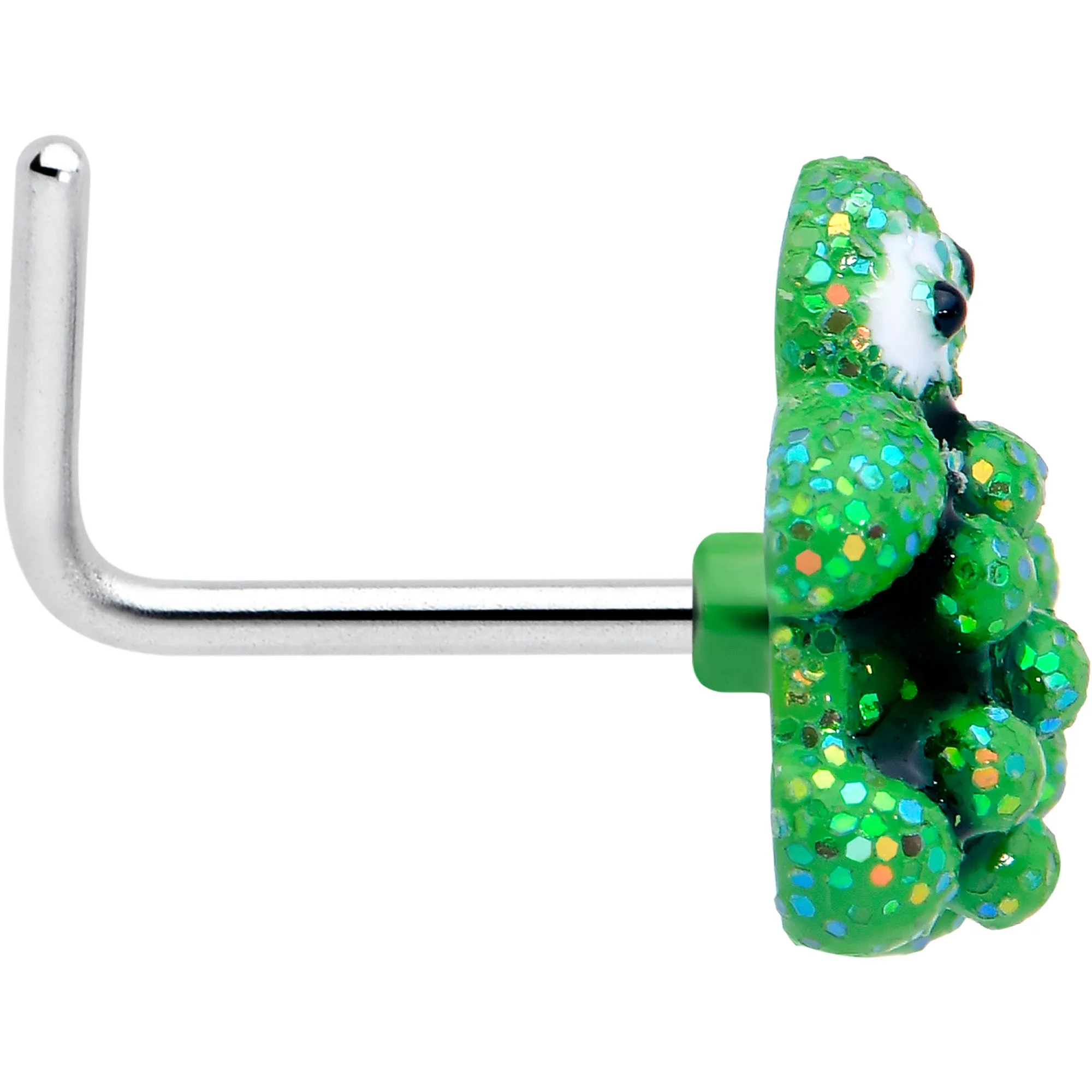 20 Gauge 7mm Texture Turtle L Shape Nose Ring