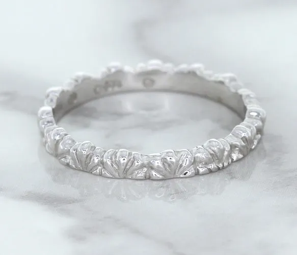 2.5mm Scalloped Band in 14K White Gold