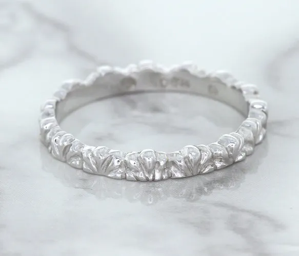 2.5mm Scalloped Band in 14K White Gold
