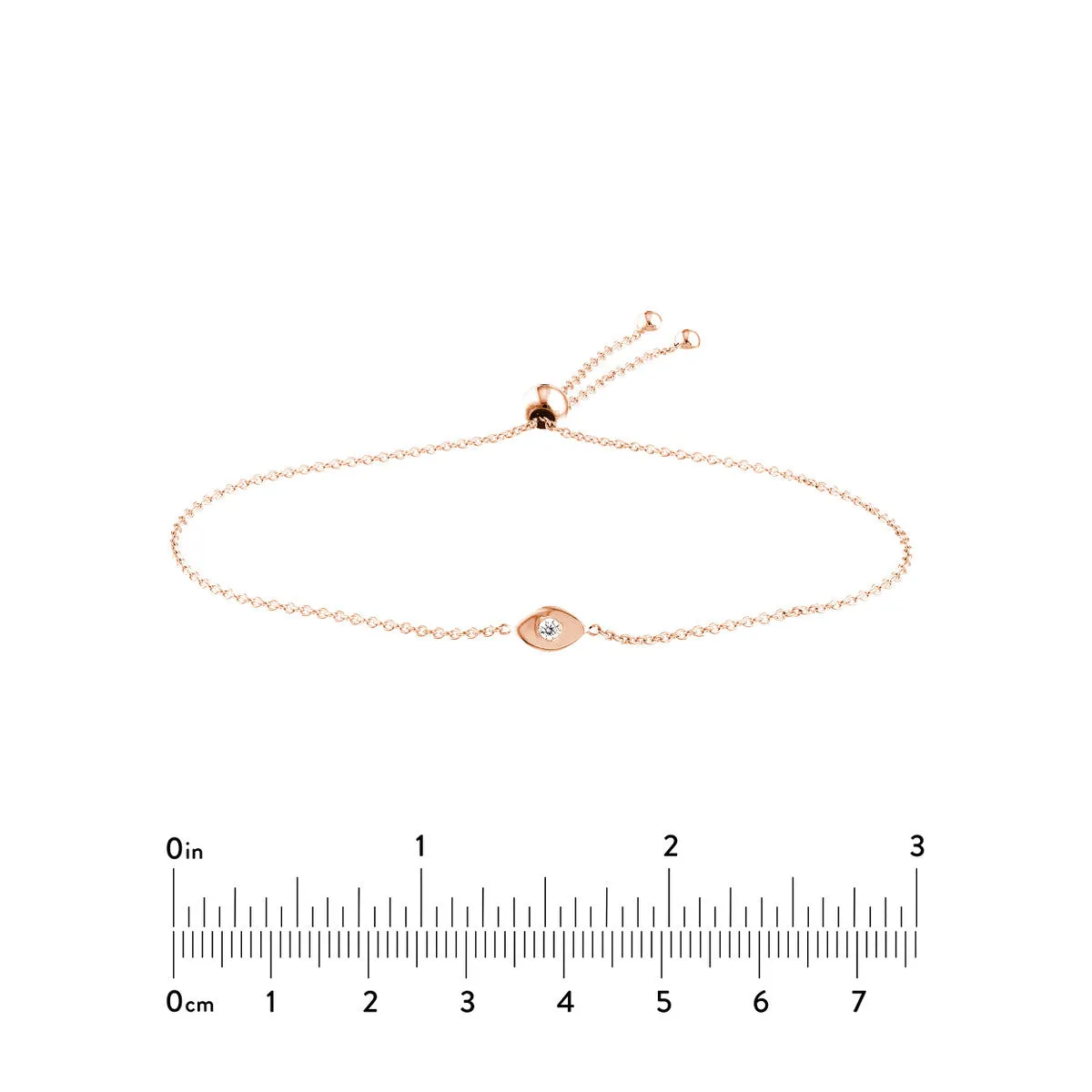 3pt Diamond Evil Eye Bolo Bracelet