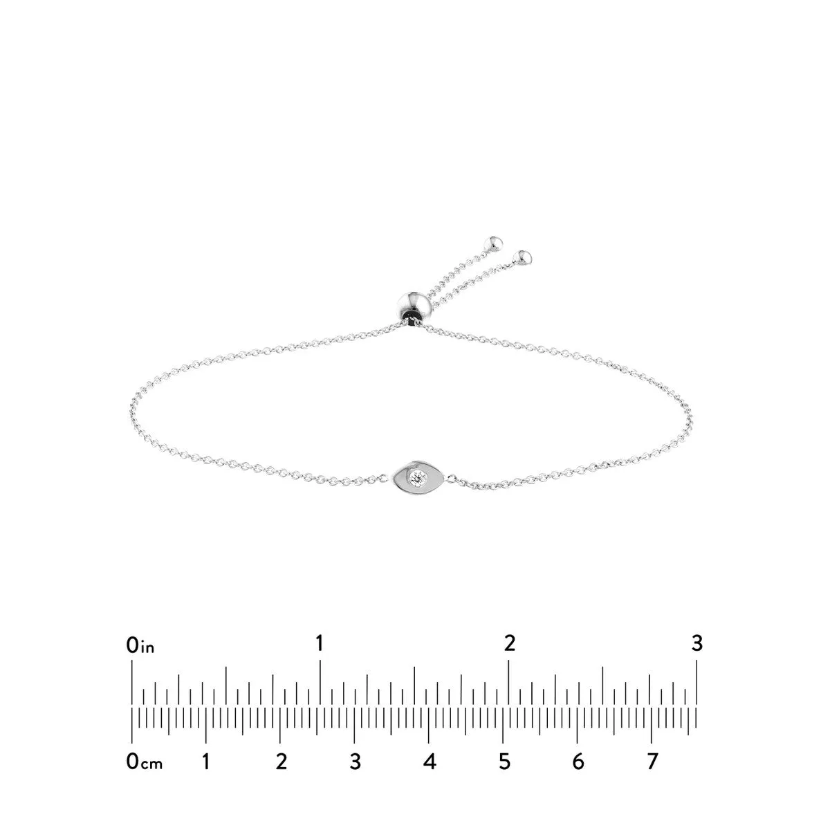 3pt Diamond Evil Eye Bolo Bracelet