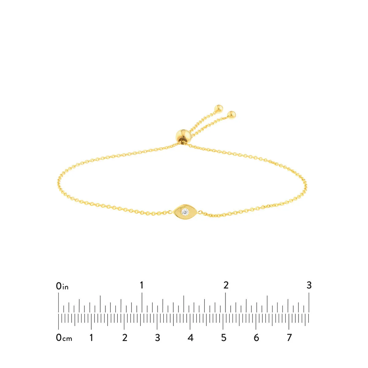 3pt Diamond Evil Eye Bolo Bracelet