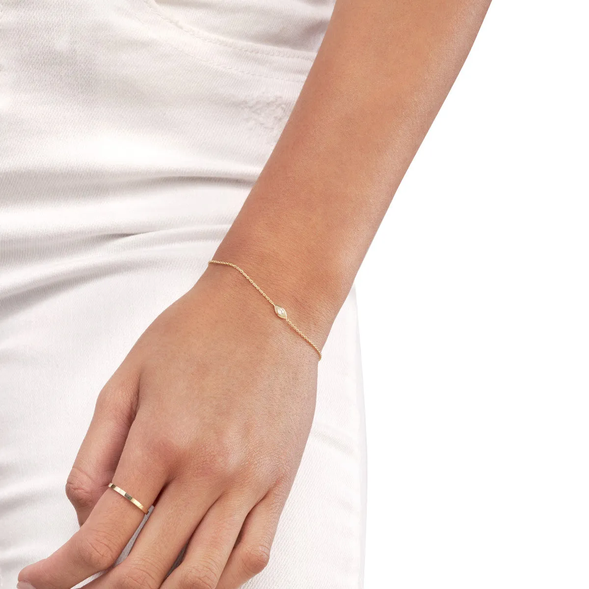 3pt Diamond Evil Eye Bolo Bracelet