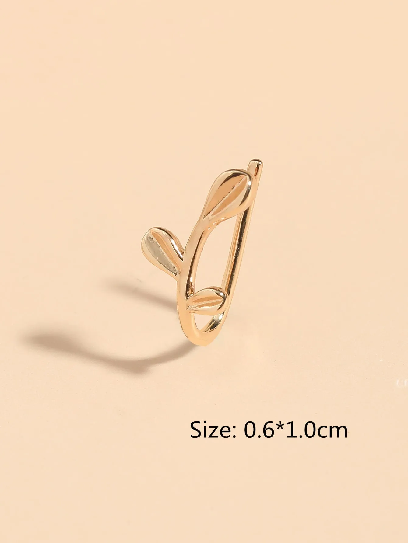 5pcs Leaf & Heart Decor Nose Cuff - Gold- FD ⚡