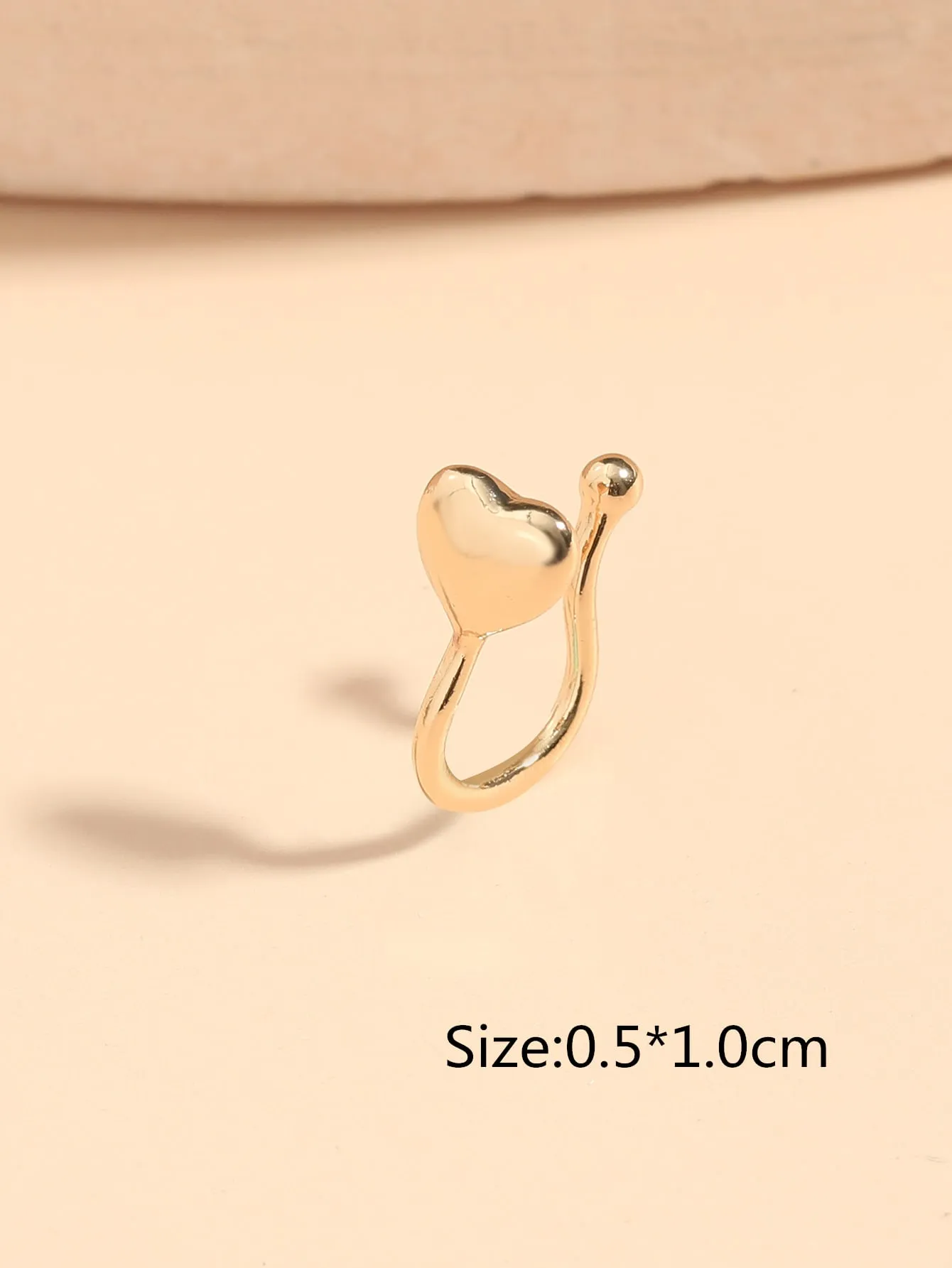 5pcs Leaf & Heart Decor Nose Cuff - Gold- FD ⚡