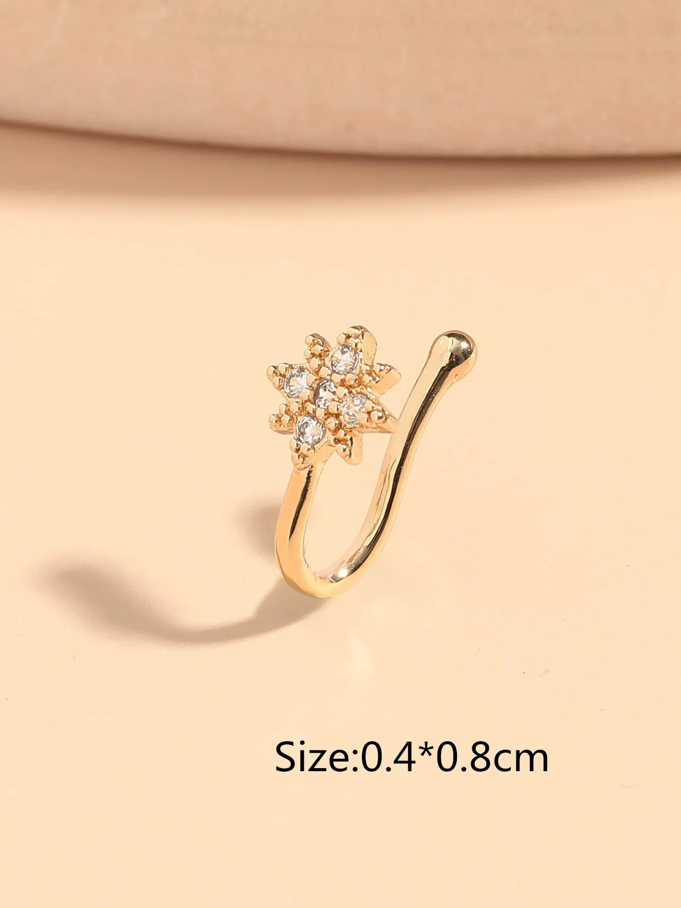 5pcs Leaf & Heart Decor Nose Cuff - Gold- FD ⚡