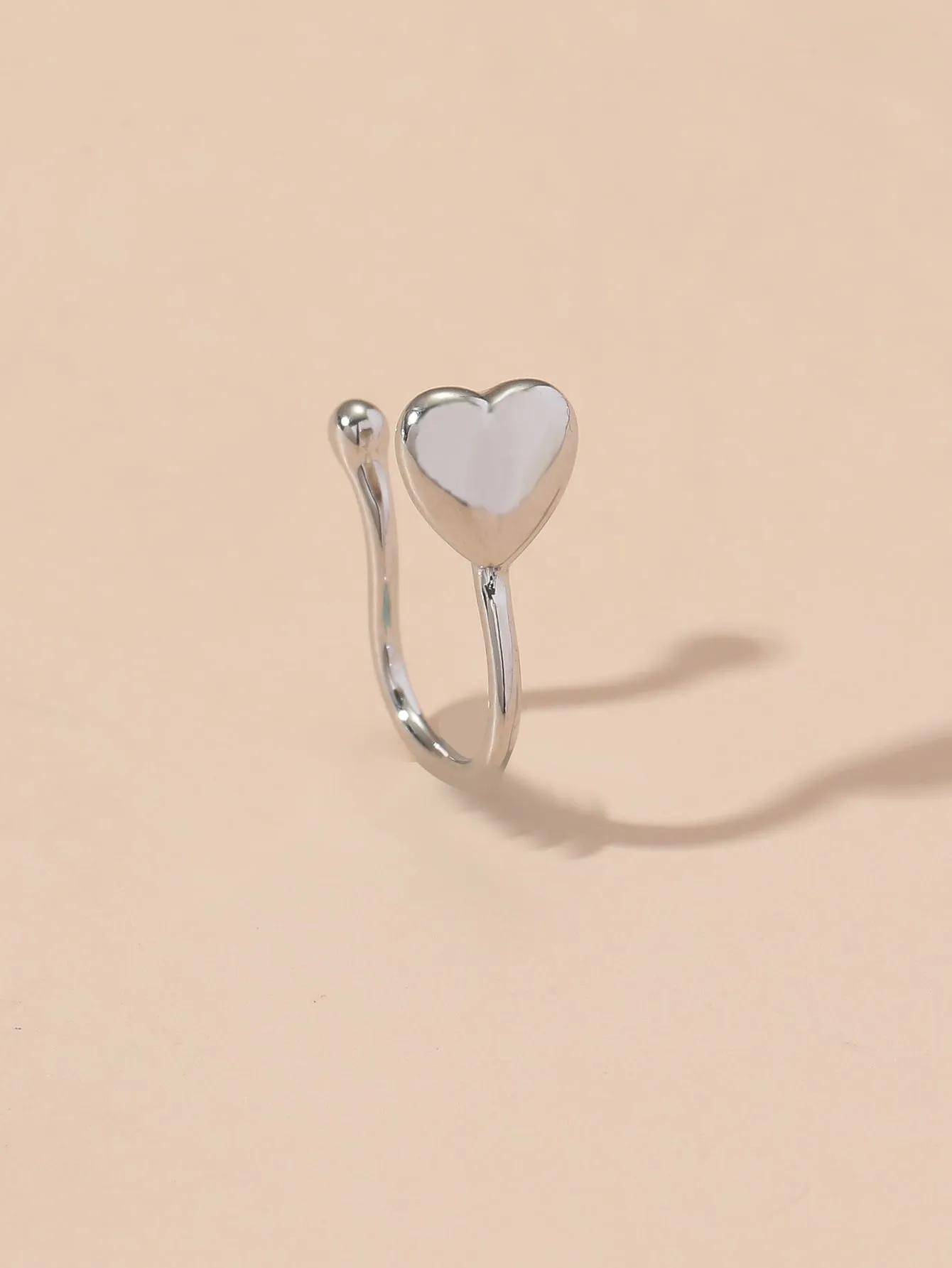 5pcs Leaf & Heart Decor Nose Cuff