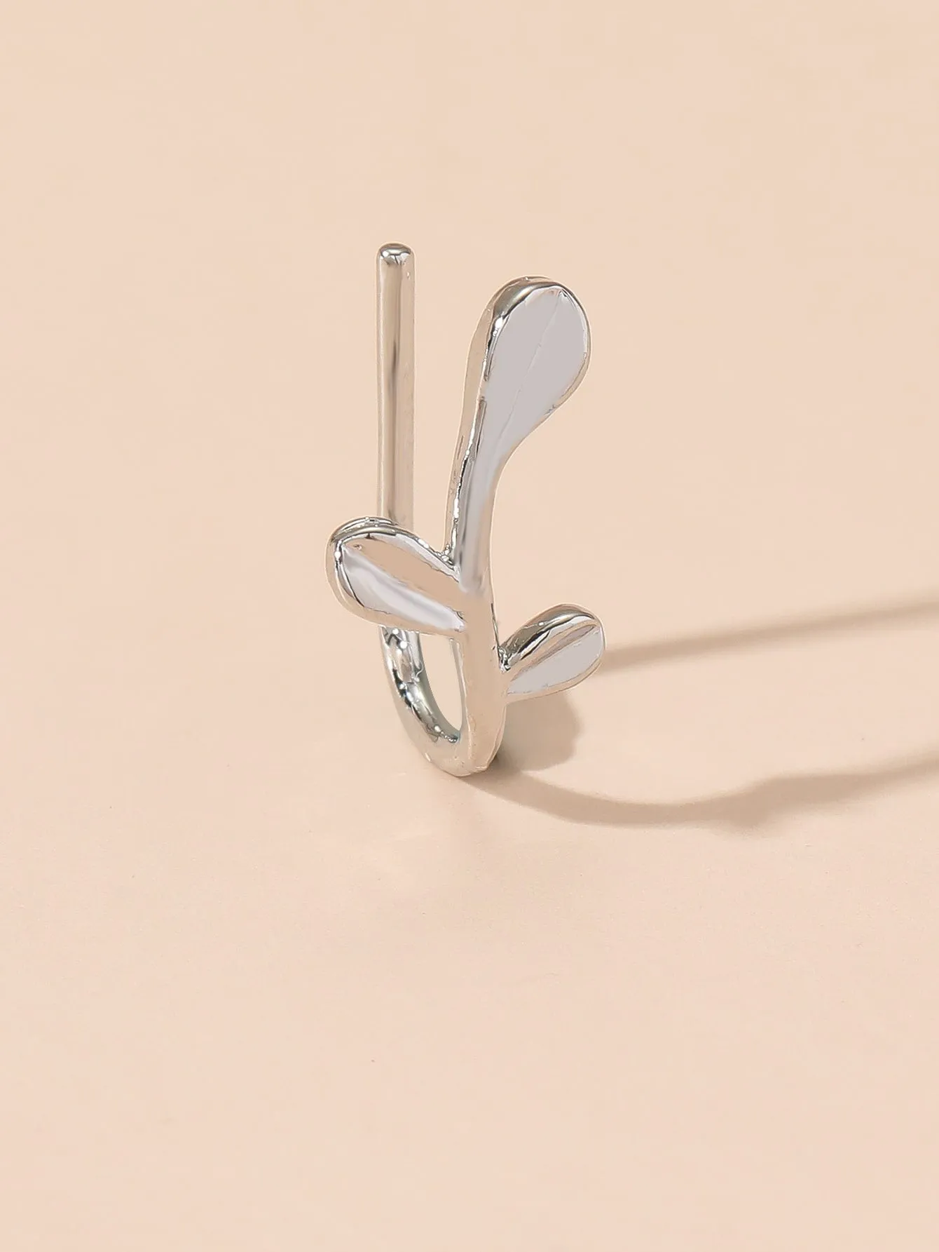 5pcs Leaf & Heart Decor Nose Cuff