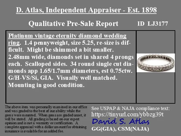 .75ctw Vintage Single Cut Diamond Eternity Band
