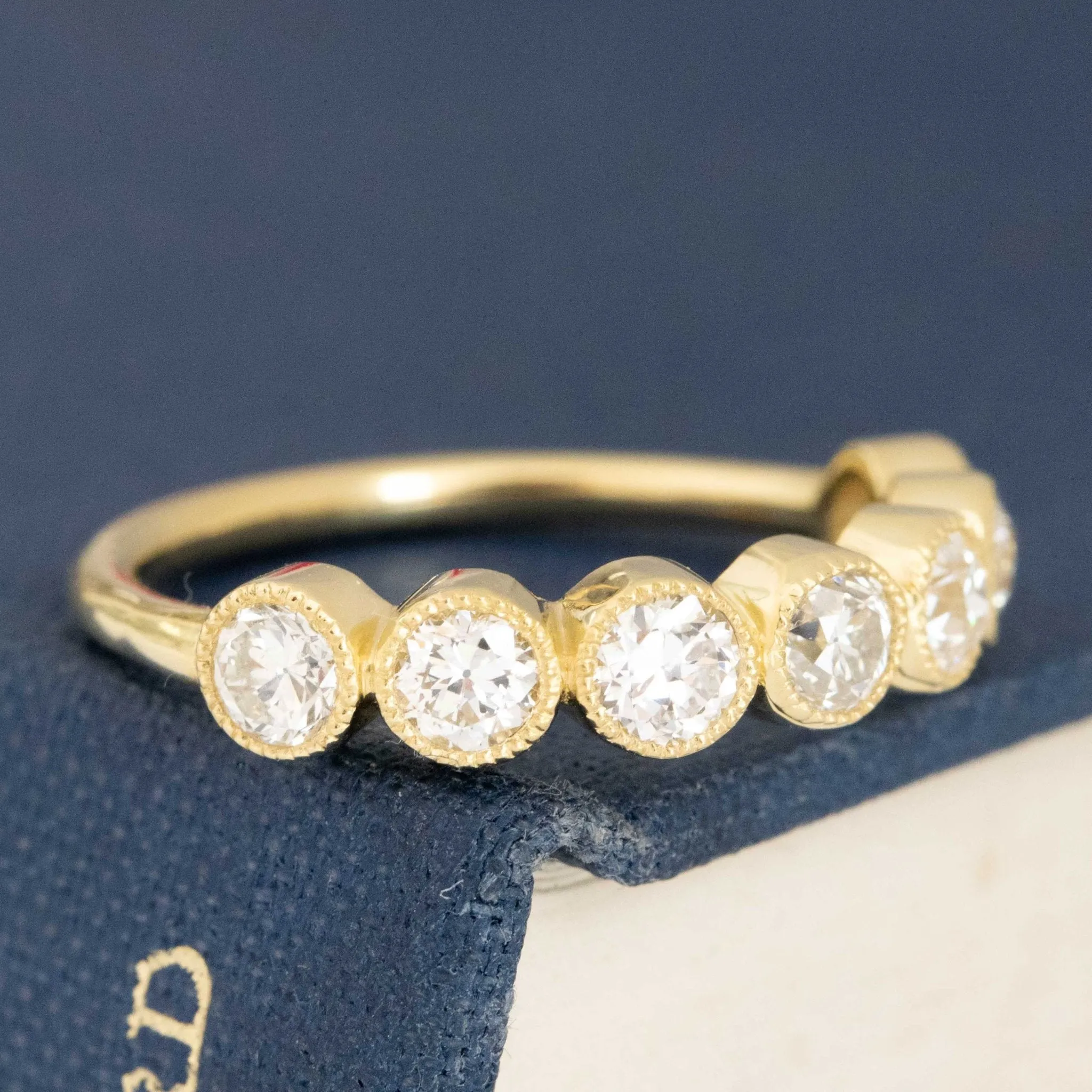 .94ctw Petite Old European Cut Diamond Half-Hoop Bezel Band