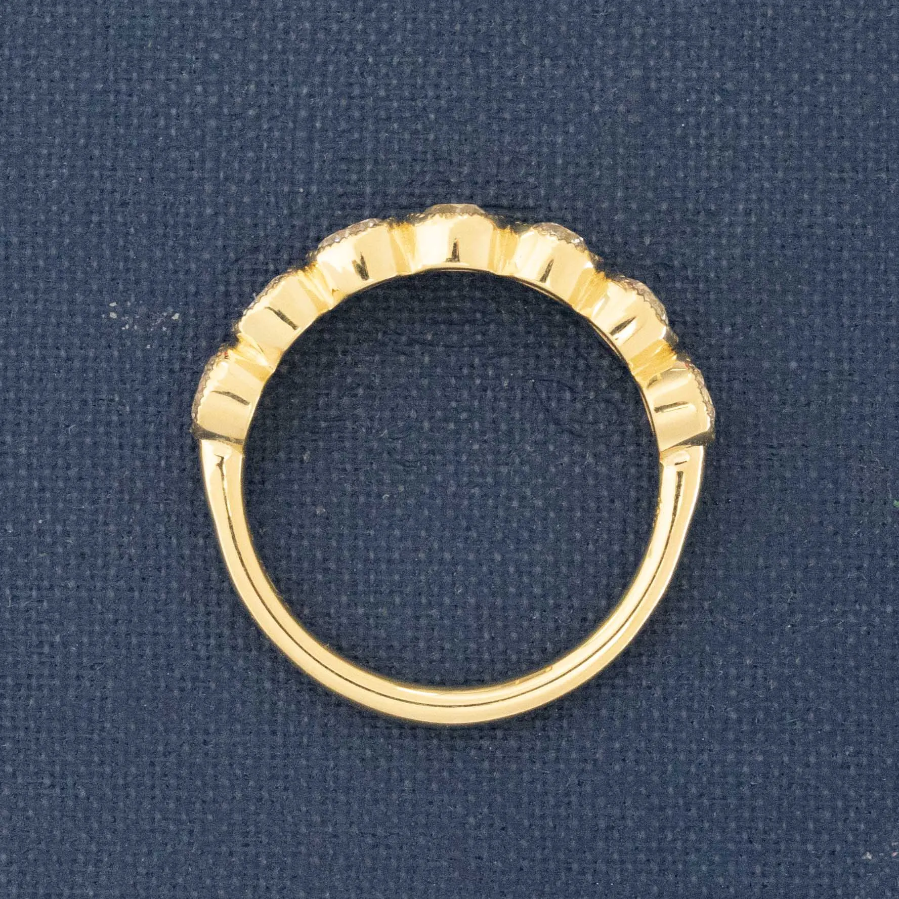 .94ctw Petite Old European Cut Diamond Half-Hoop Bezel Band